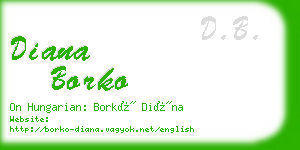 diana borko business card